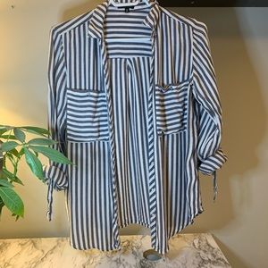 Striped longsleeve blouse with buttons